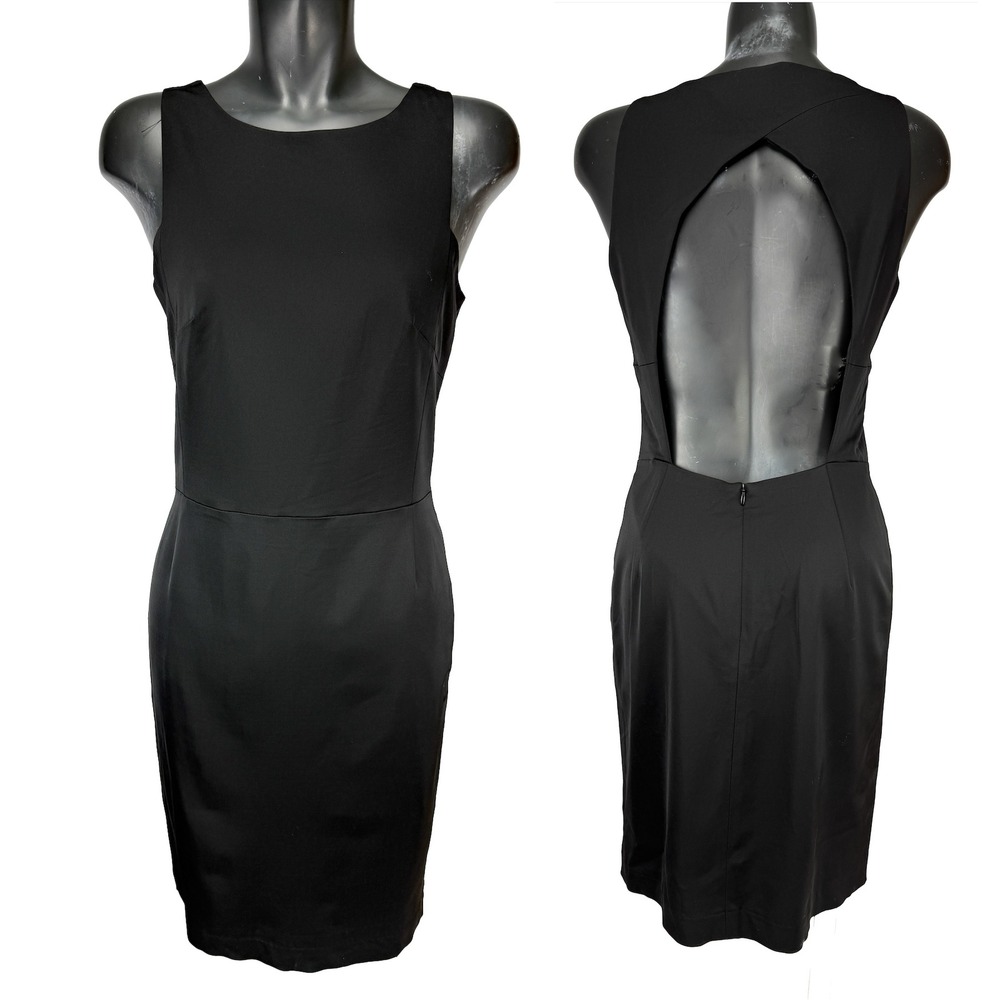 BROSE NWT "Taylor" Sleeveless Open‎ Cut-out Back Sheath Black Dress Sz 10